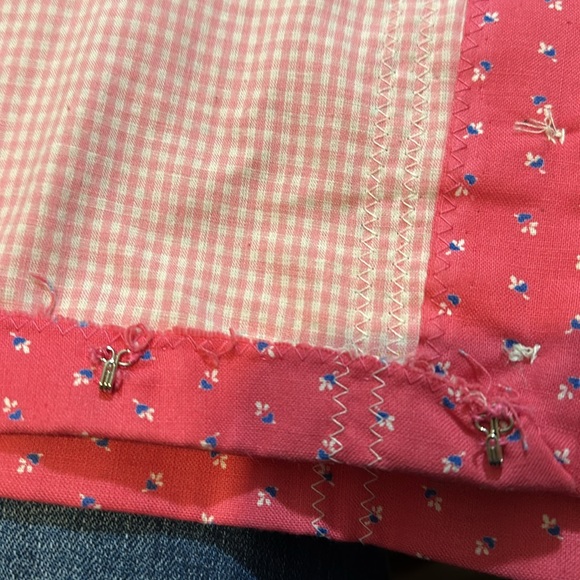 Vintage Handmade Cropped Pink Tank Top Tiny Floral Print Button Front No Size - Picture 14 of 16